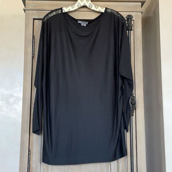 Vince Dolman Sleeve jersey tunic top, black size M - Picture 3 of 11